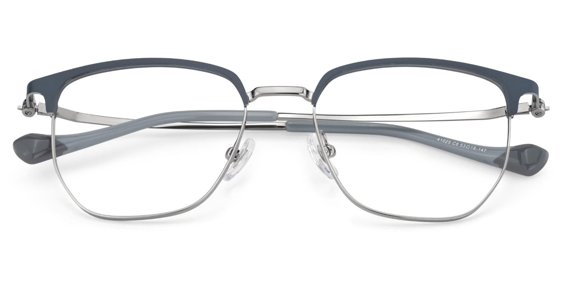 Orpah Grau Browline Metall Brille1