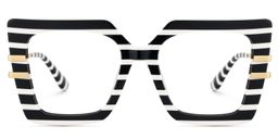 Poutine Schwarz-Weiß Quadratisch Brille0