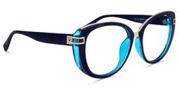 Oval Blaue Cateye Brille2