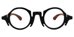 Charlie Schwarz Rund Brille0