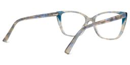Kaula Blumendruck-Blau Cateye Brille2