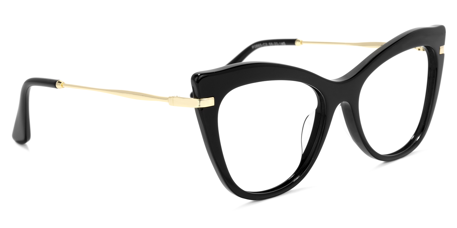 Indira Schwarz Cateye Brille3