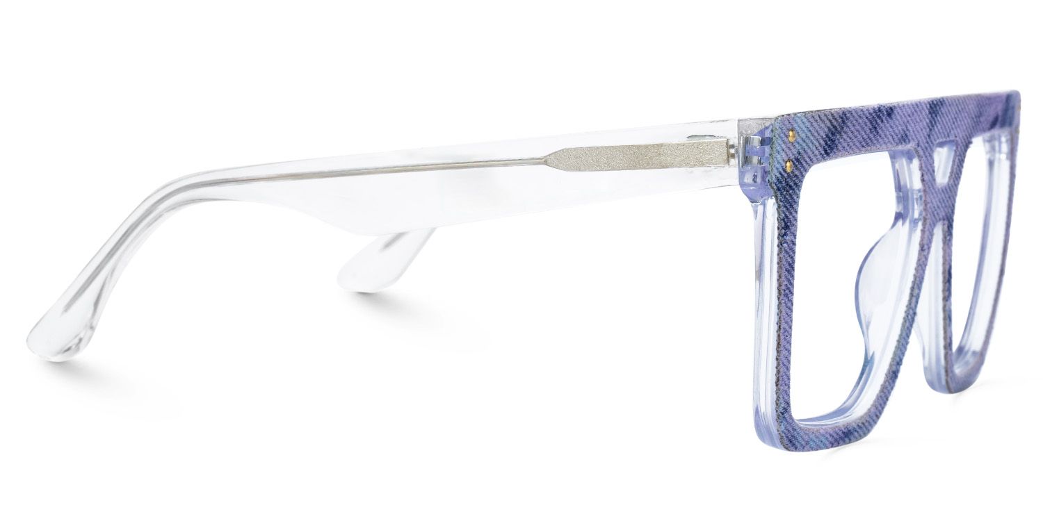 Rubin Lila-Blau Quadratisch Acetat Brille3