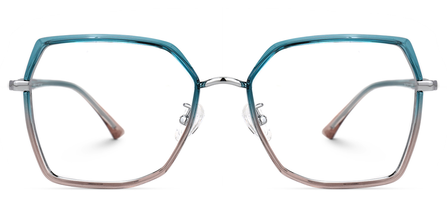 Burt Blau-Rosa Rechteckig Brille