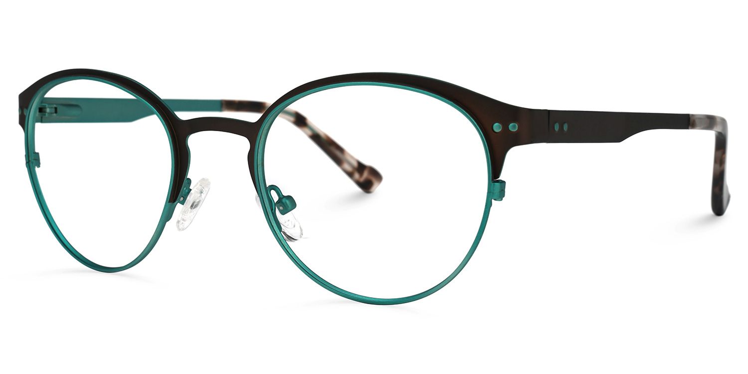 Aimee Grün-Schwarz Rund Brille1