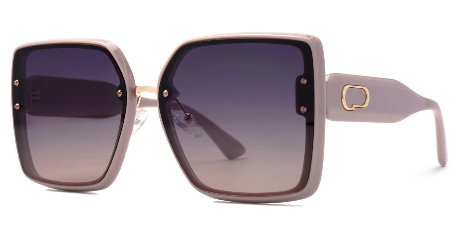 ZEELOOL Rina Rosa Quadratisch Sonnenbrille