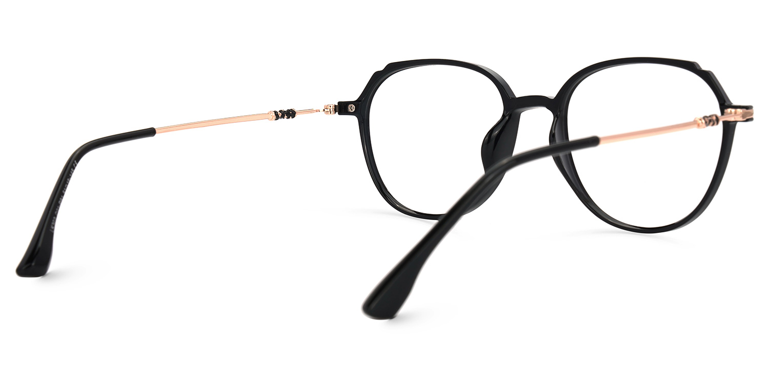Mikaili Schwarz Rund Brille3