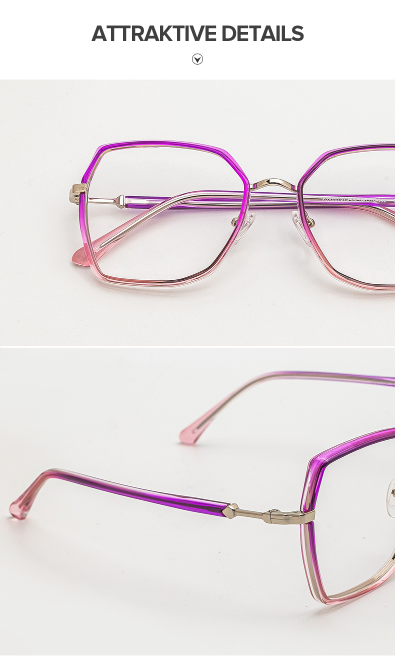 Burt Lila-Rosa Rechteckig Brille