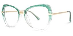 Mia Grün Klar Schmetterling Brille1