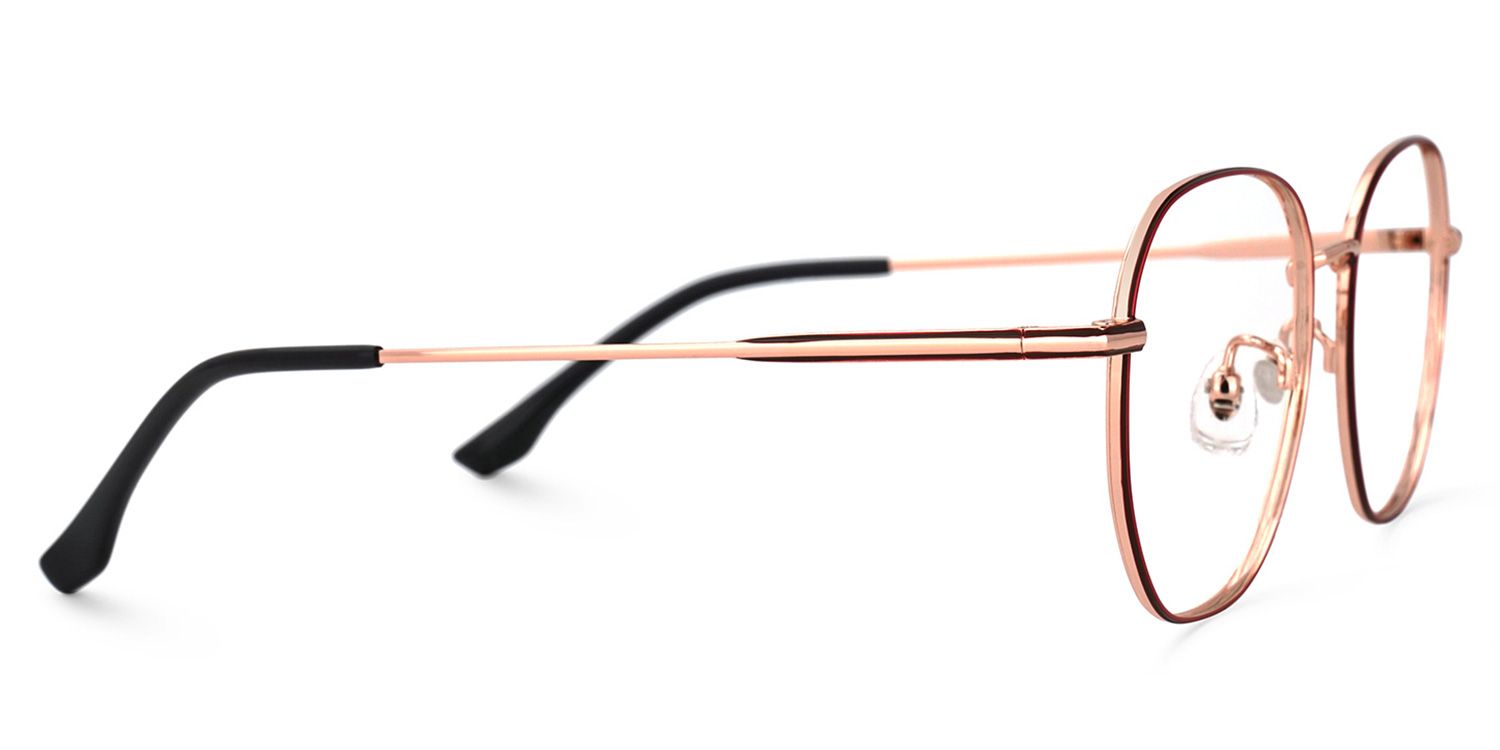Macduff Rot-Gold Rund Brille2