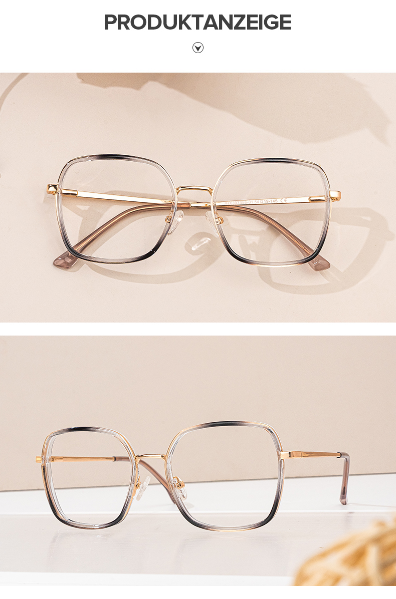 Kelby Grau-Schwarz Quadratisch Brille
