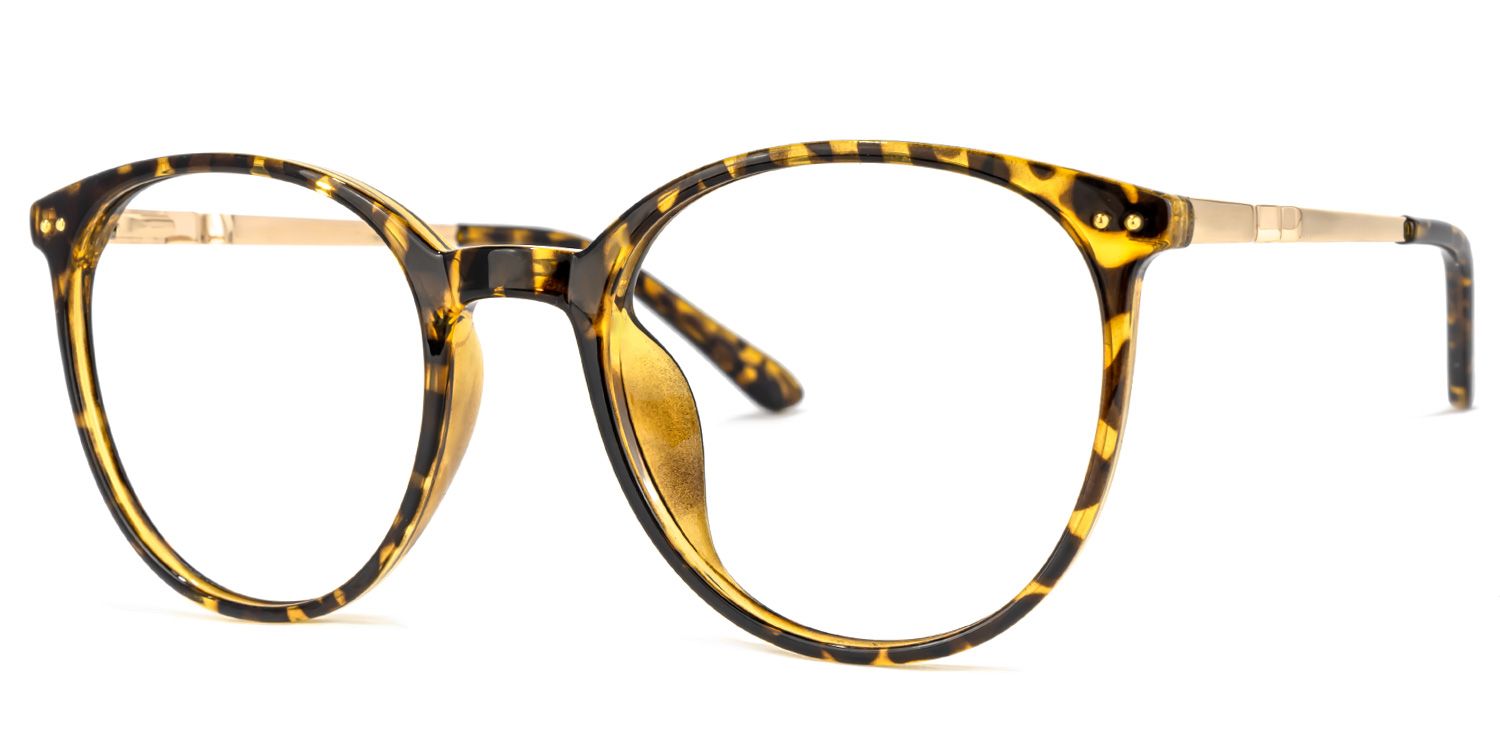 Falecia Gelb-Tortoise Rund Brille1