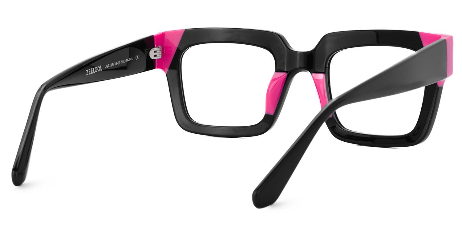 Sarah Schwarz Rechteckig Acetat Brille4
