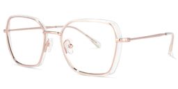 Natalee Gold Klar Quadratisch Brille1