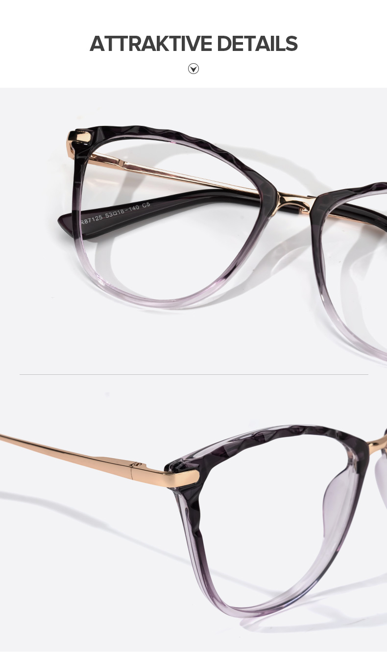 Vaughan Dunkellila Cateye Brille