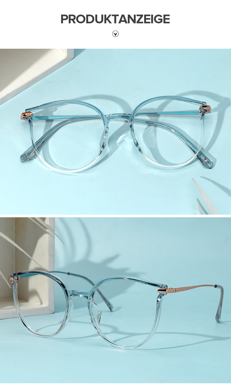 Yadejah Blau Kristall Cateye Brille