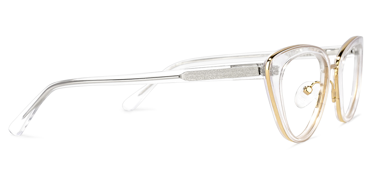 Cosme Gold Kristall Cateye Brille3