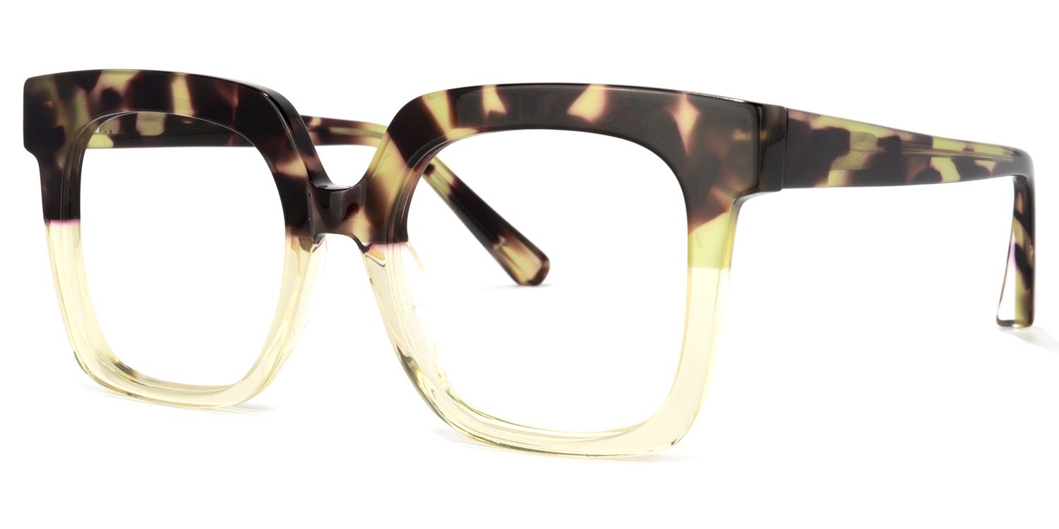 Cheryl Tortoise Gelb Rechteckig Brille1