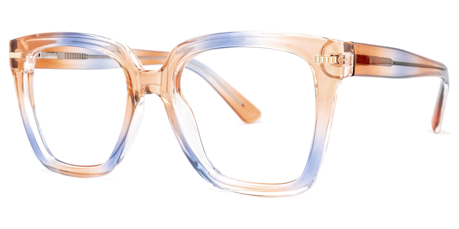 Cambria Orange-Blau Rechteckig Brille1