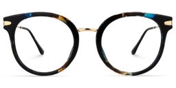 Liz Schwarz Blumenmuster Cateye Brille0