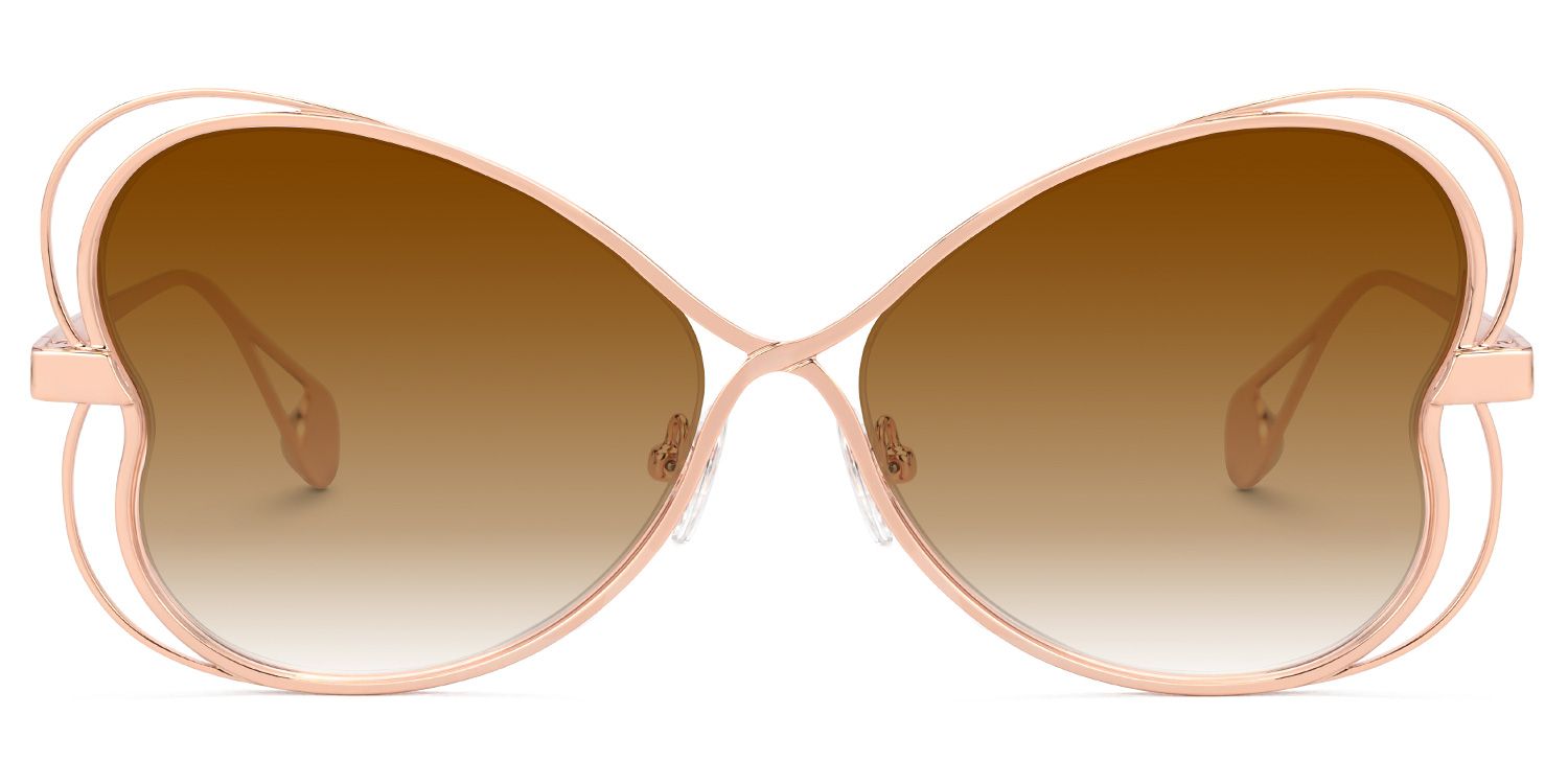 Clemons Braun Geometrisch Sonnenbrille0