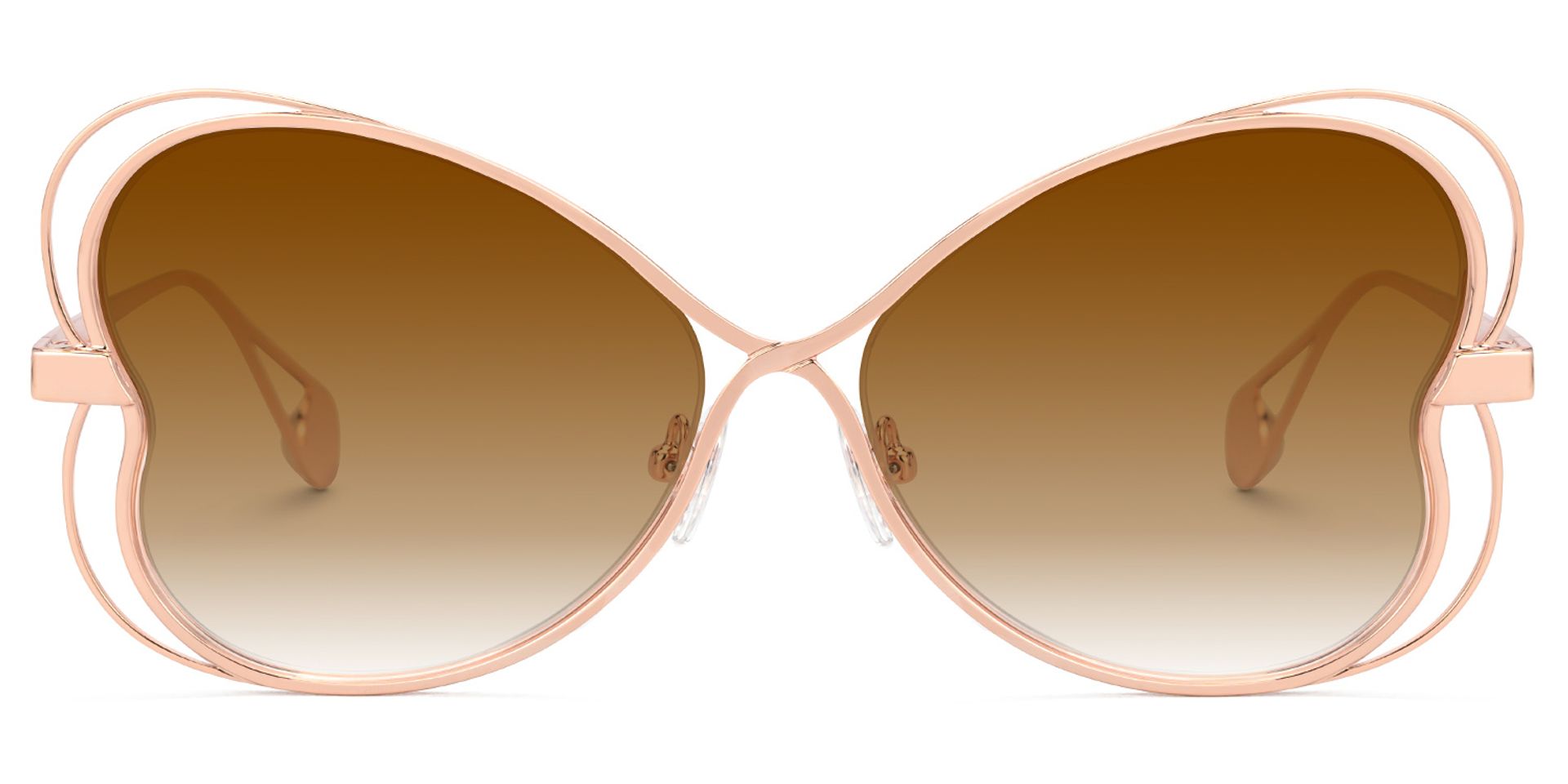 Clemons Braun Geometrisch Sonnenbrille0