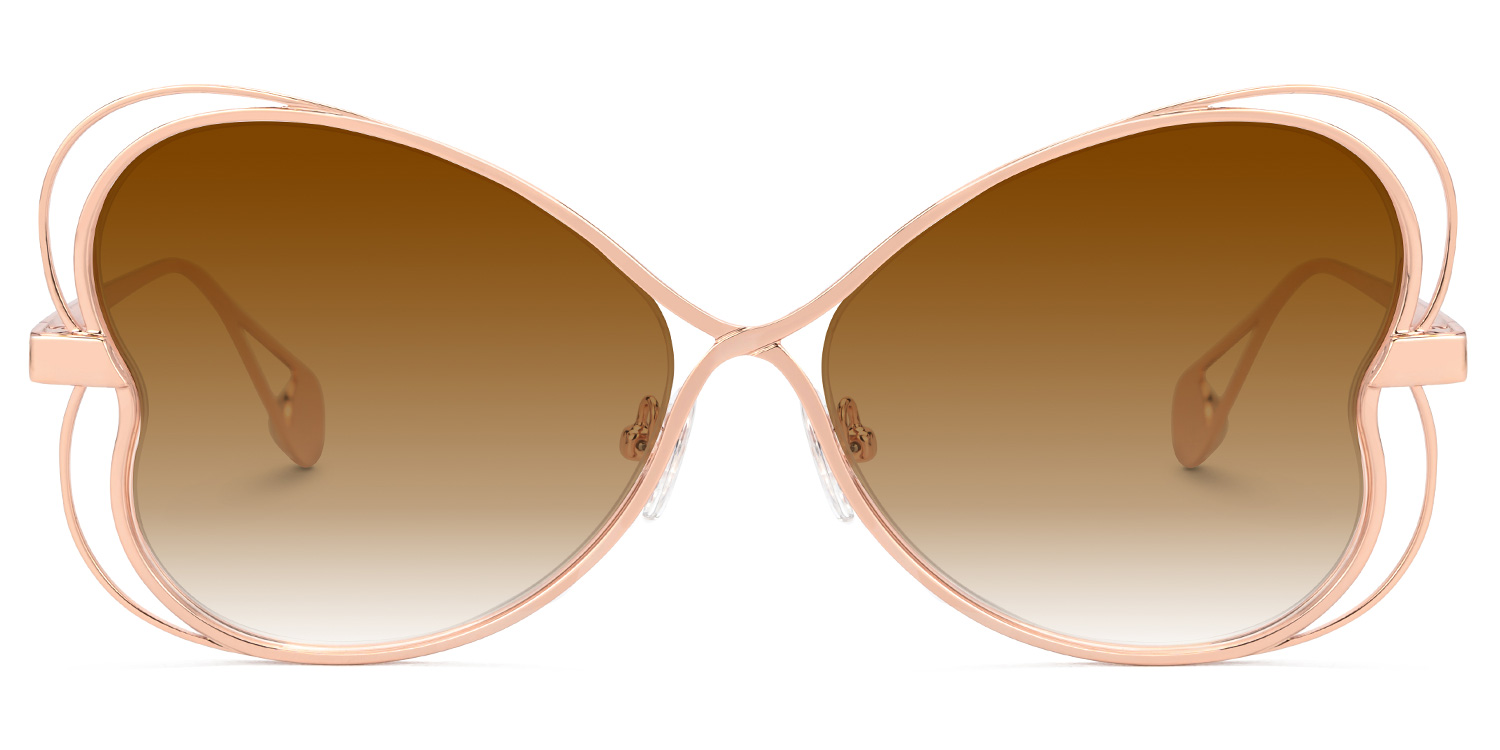 Clemons Braun Geometrisch Sonnenbrille0