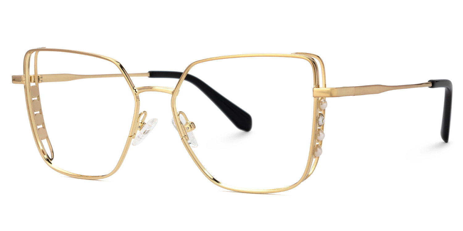 Jamison Gold Quadratisch Metall Brille1