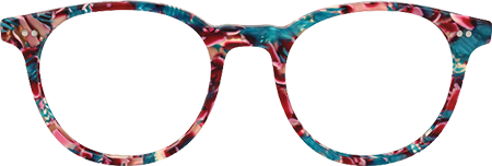 Taletta Blumenmuster-Rot Rund Brille4