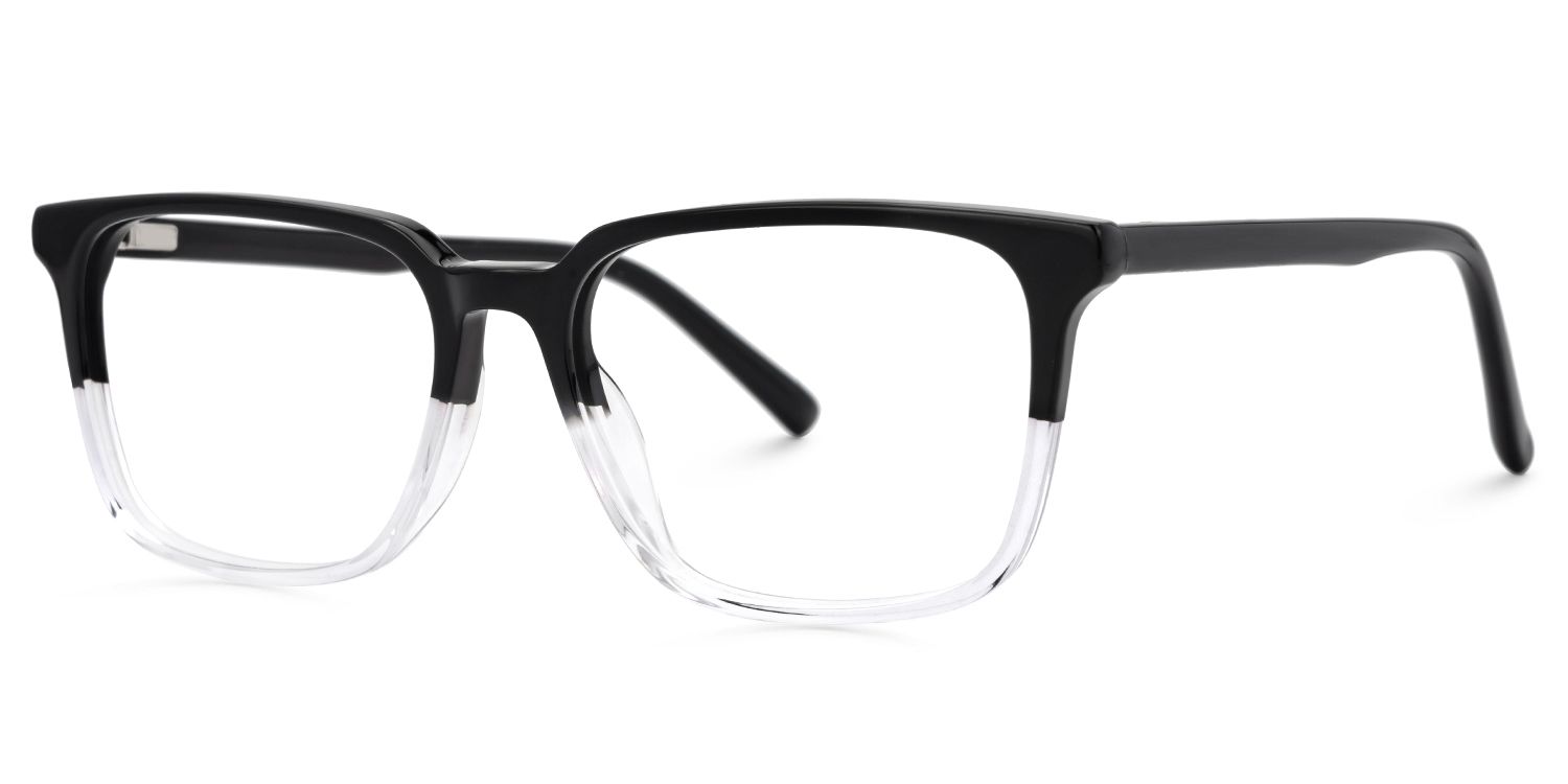 Barnhill Schwarz-Klar Quadratisch Acetat Brille1