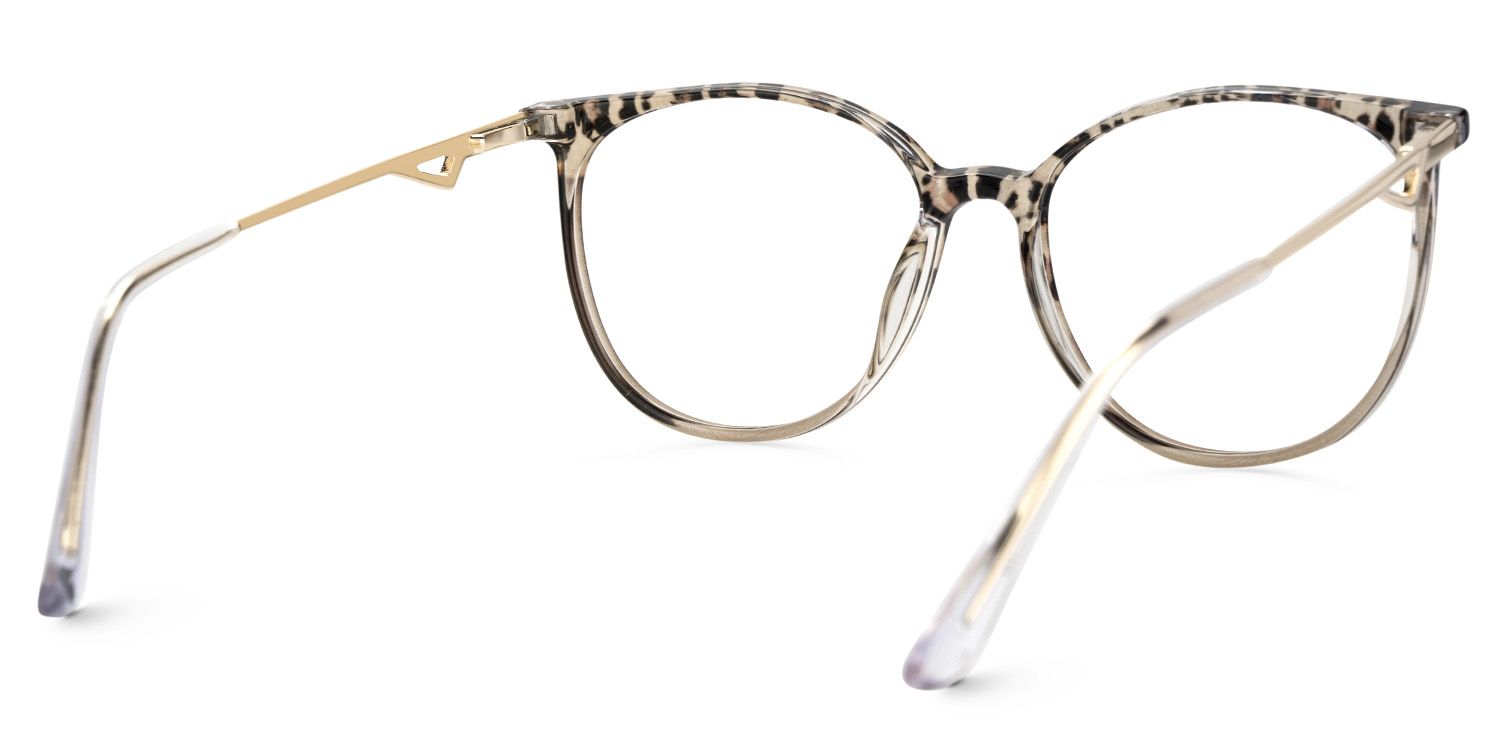 Babbage Braun-Leo Rund Gemischte-Materialien Brille3