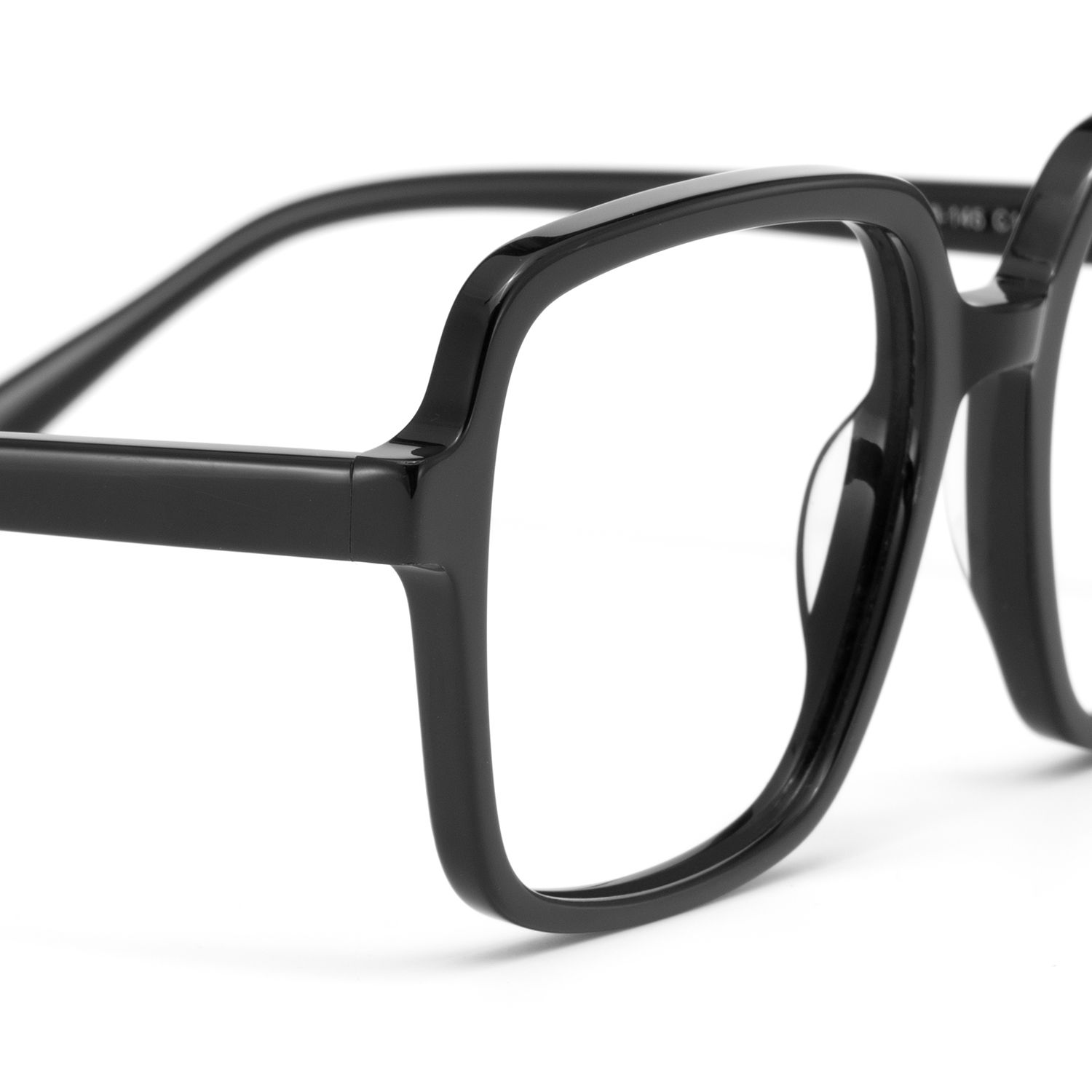 Ember Schwarz Quadratisch Acetat Brille4
