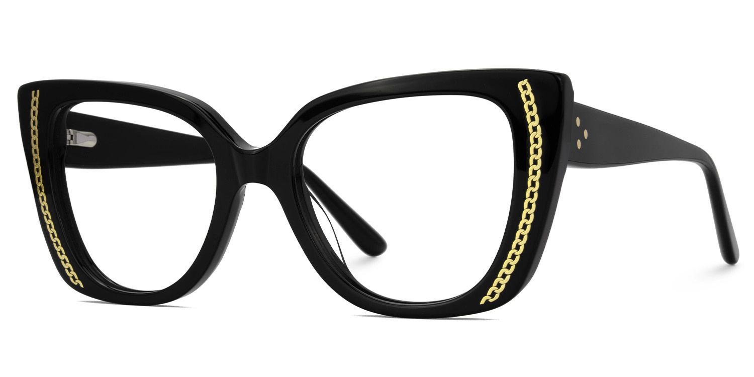 Smolin Schwarz Cateye Acetat Brille1