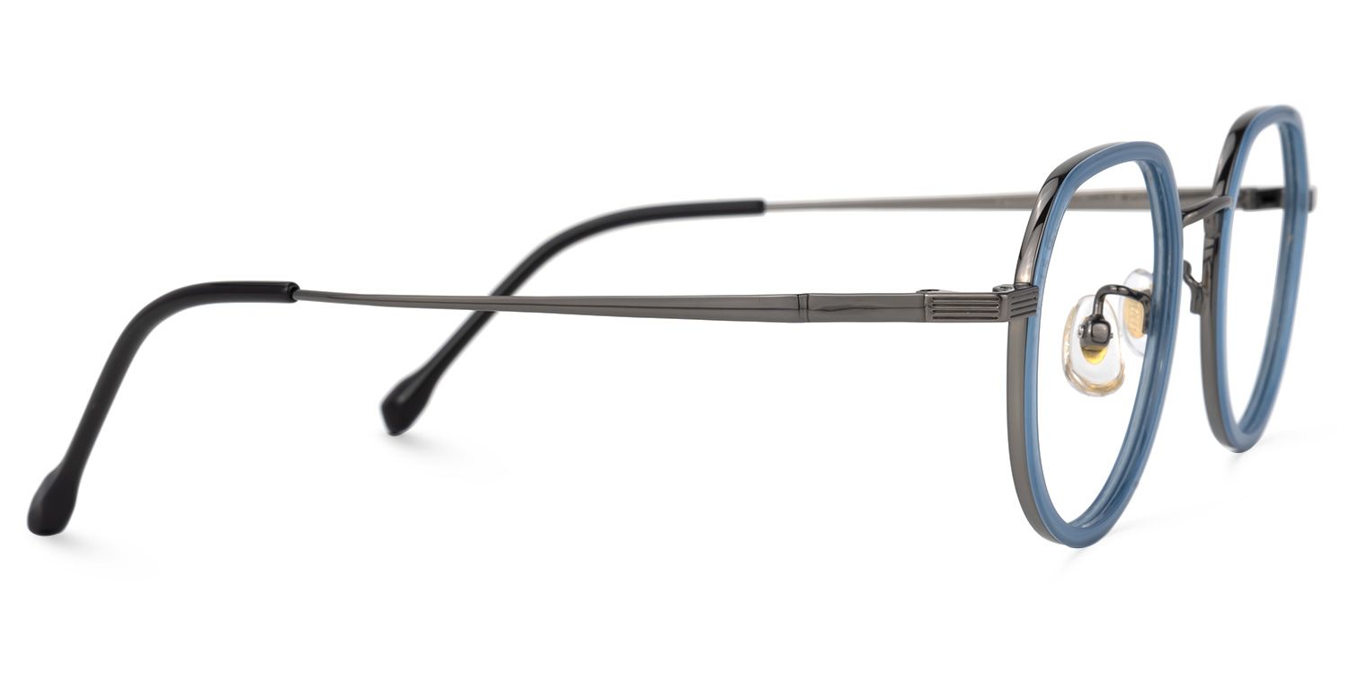 Niahm Blau Geometrisch Brille3