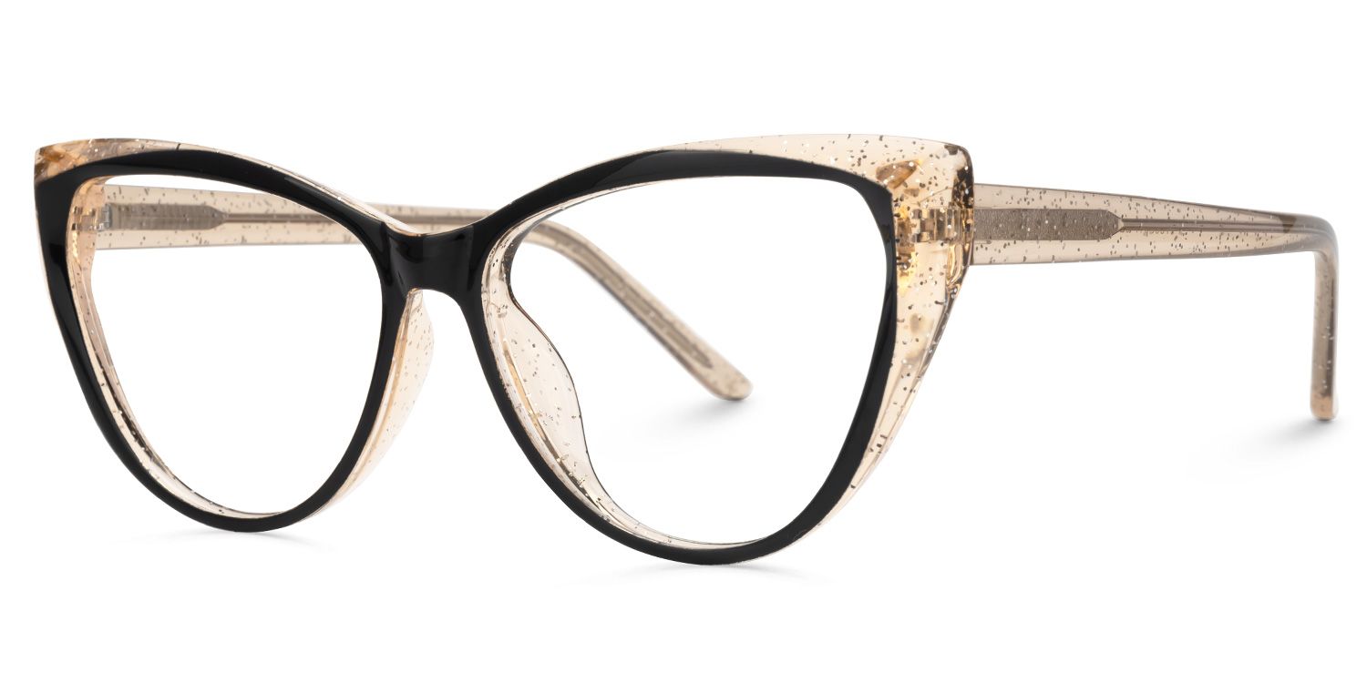 Eniola Gold Schwarz Cateye Brille1