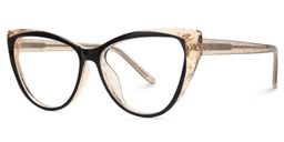 Eniola Gold Schwarz Cateye Brille1
