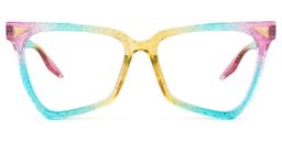 Cicely Blau-Bunt Geometrisch Brille0