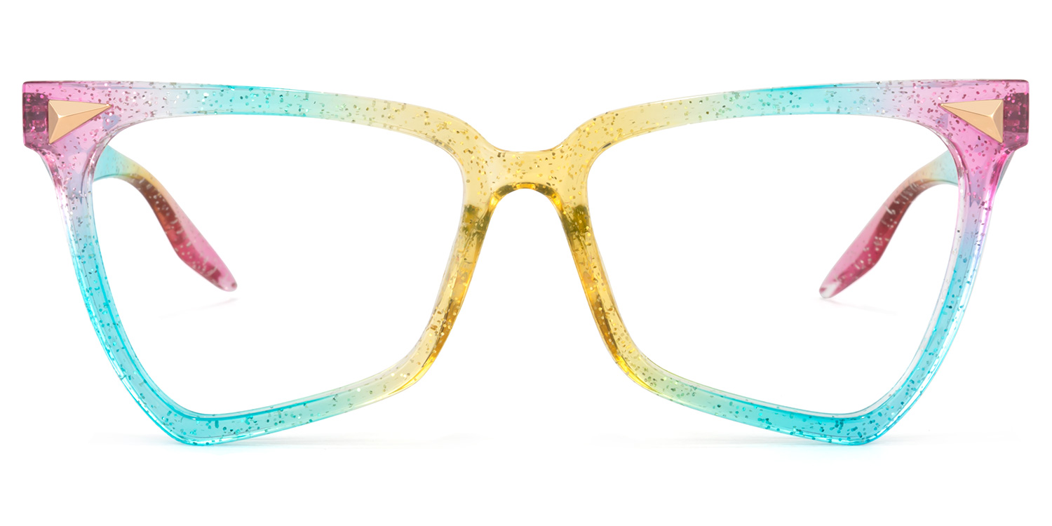 Cicely Blau-Bunt Geometrisch Brille