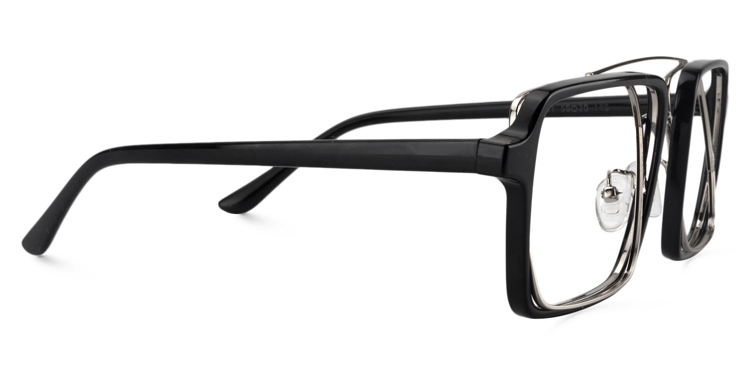 Nellie Schwarz Silber Pilot Brille4