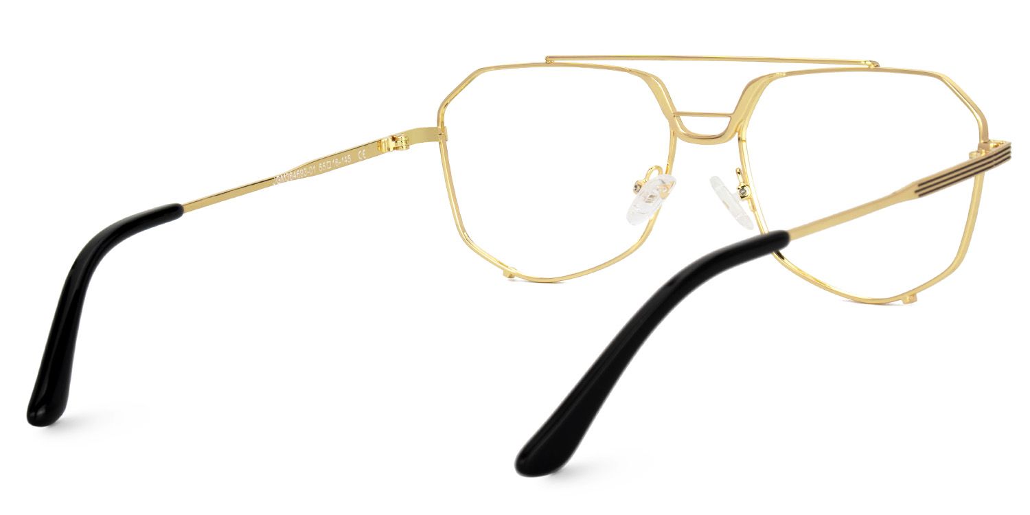 Beethoven Schwarz-Gold Pilot Metall Brille2