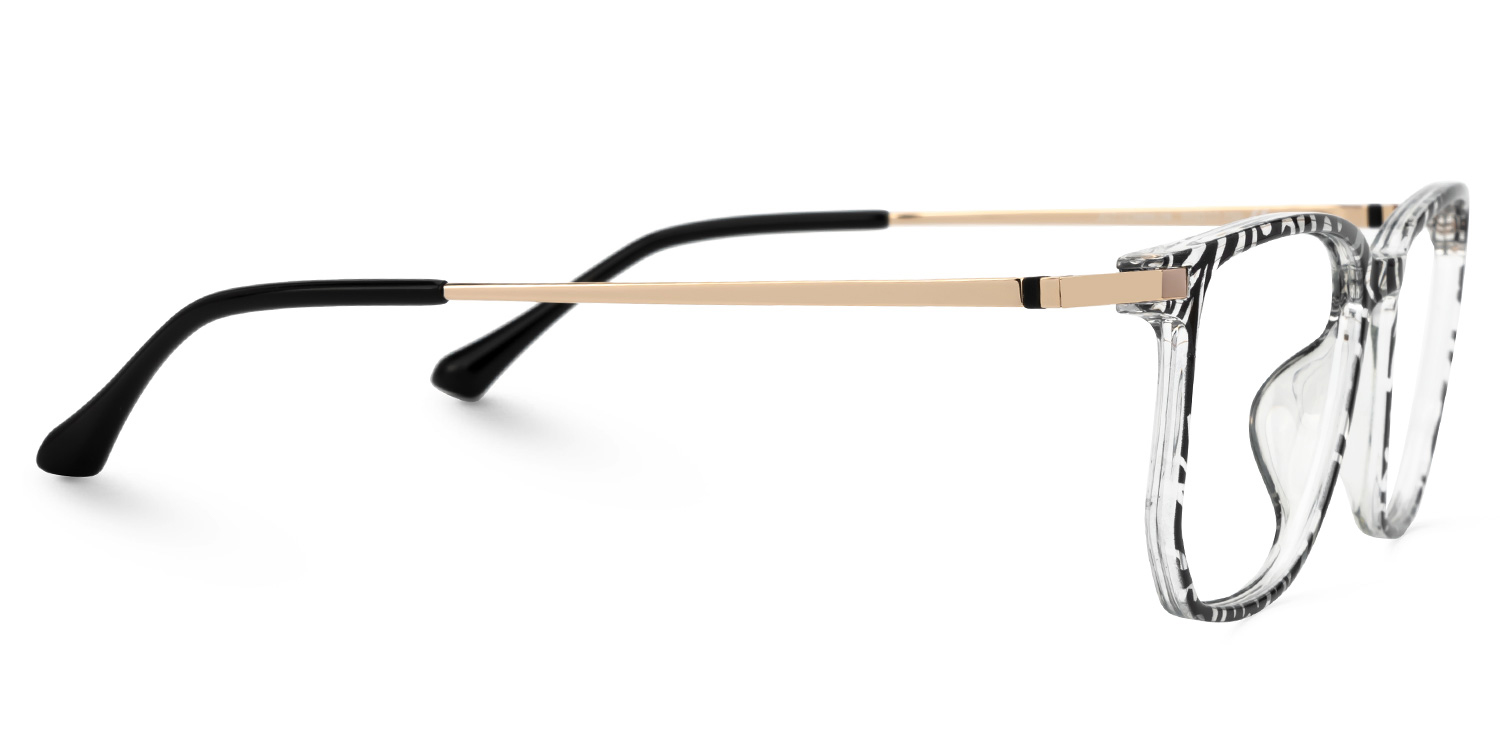 Fezell Schwarz-Weiß Rechteckig Brille5