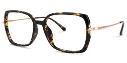 Quany Gelb-Tortoise Quadratisch Brille1