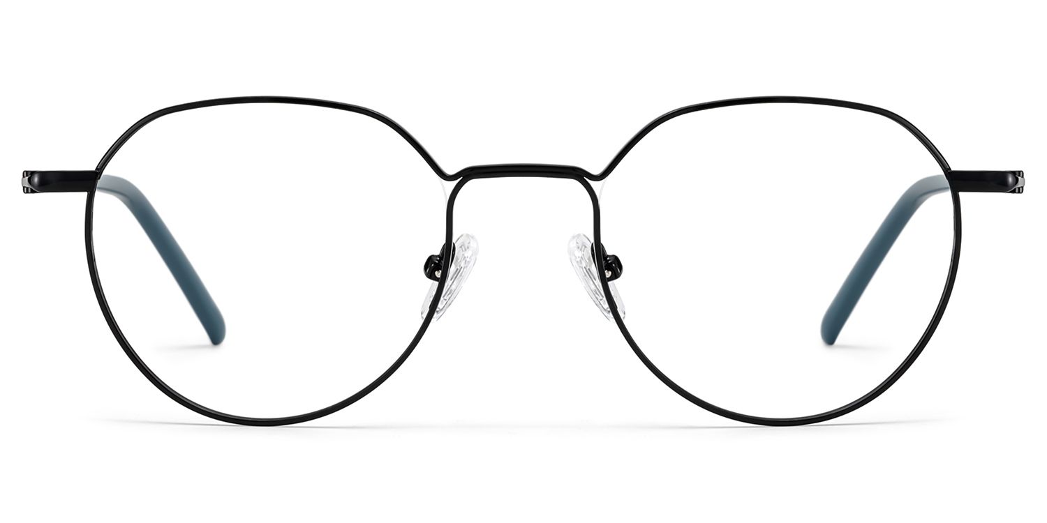 Thea Schwarz Geometrisch Metall Brille0