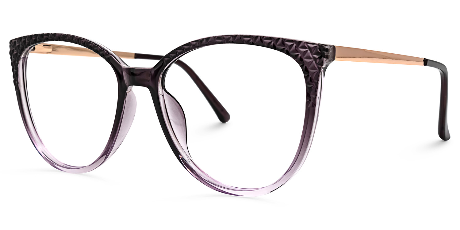 Dagmar Dunkellila Cateye Brille2