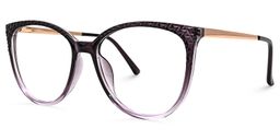 Dagmar Dunkellila Cateye Brille2