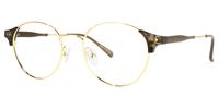 Orlaithe Dunkelgrün-Gold Rund Brille1
