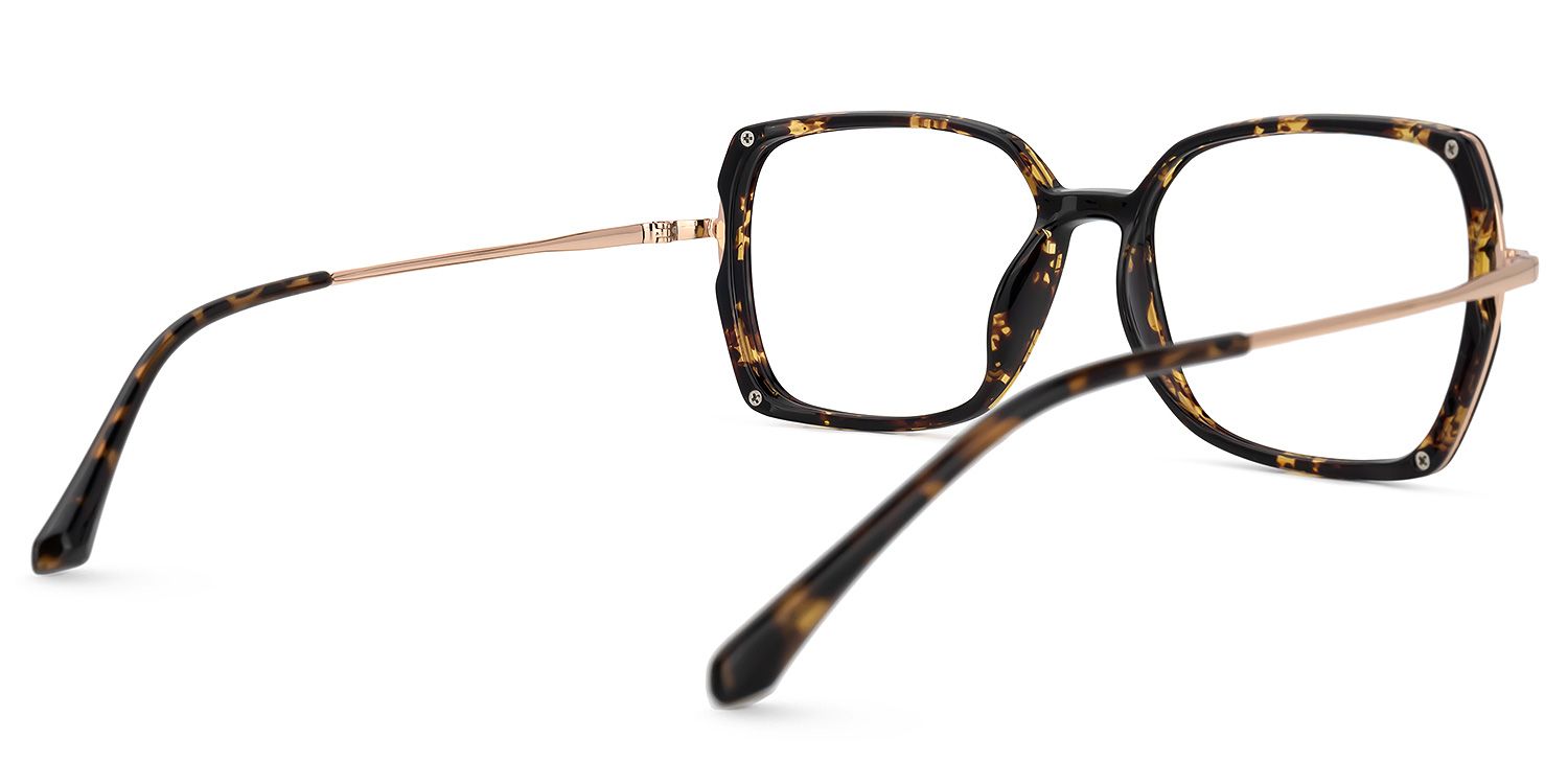 Quany Gelb-Tortoise Quadratisch Brille3