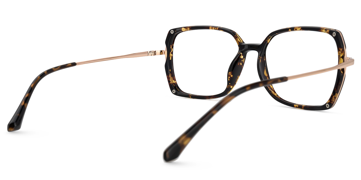 Quany Gelb-Tortoise Quadratisch Brille3