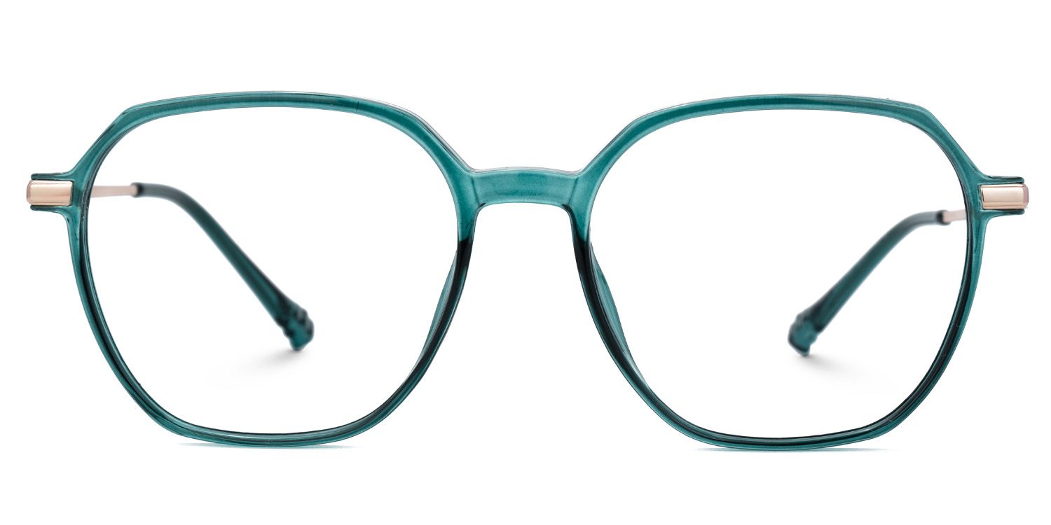 Helena Grün petrolfarben Geometrisch Gemischte Materialien Brille0