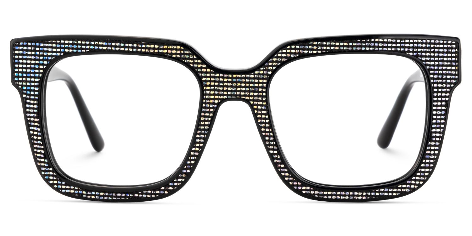 Solmarie Schwarz Quadratisch Acetat Brille0